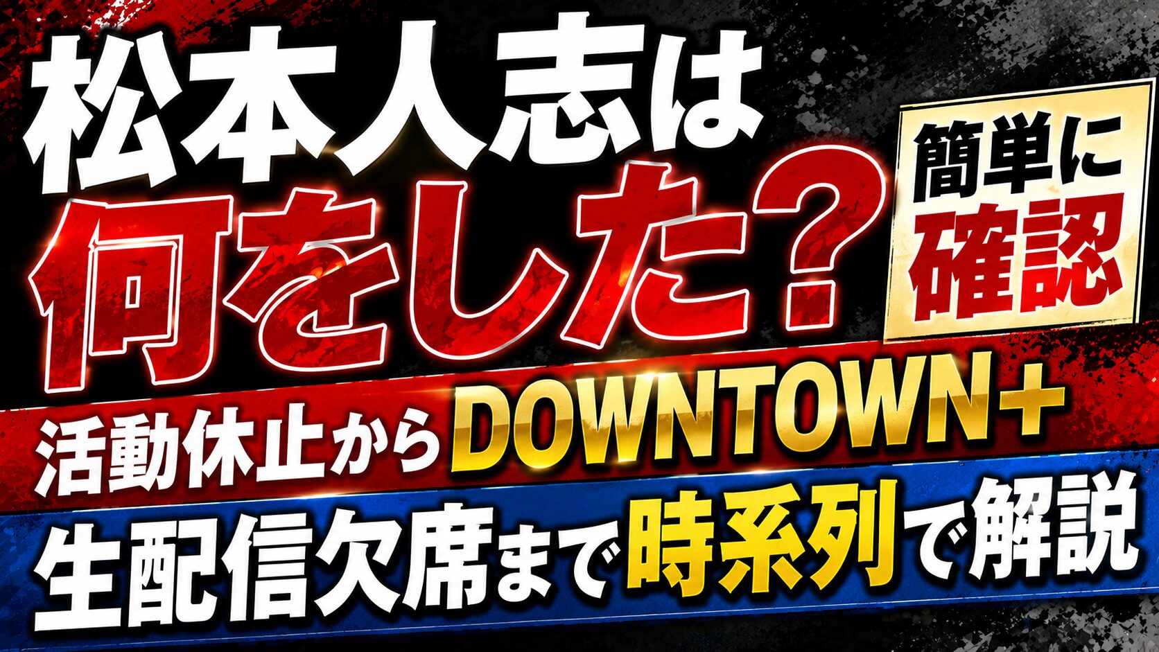 松本人志は何をした?活動休止からDOWNTOWN+生配信欠席まで簡単に確認の記事のアイキャッチ画像