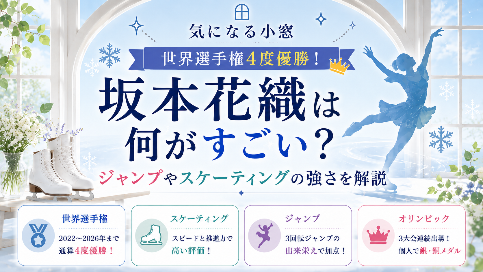 坂本花織は何がすごい?世界選手権4度優勝!ジャンプやスケーティングの強さを解説の記事のアイキャッチ画像